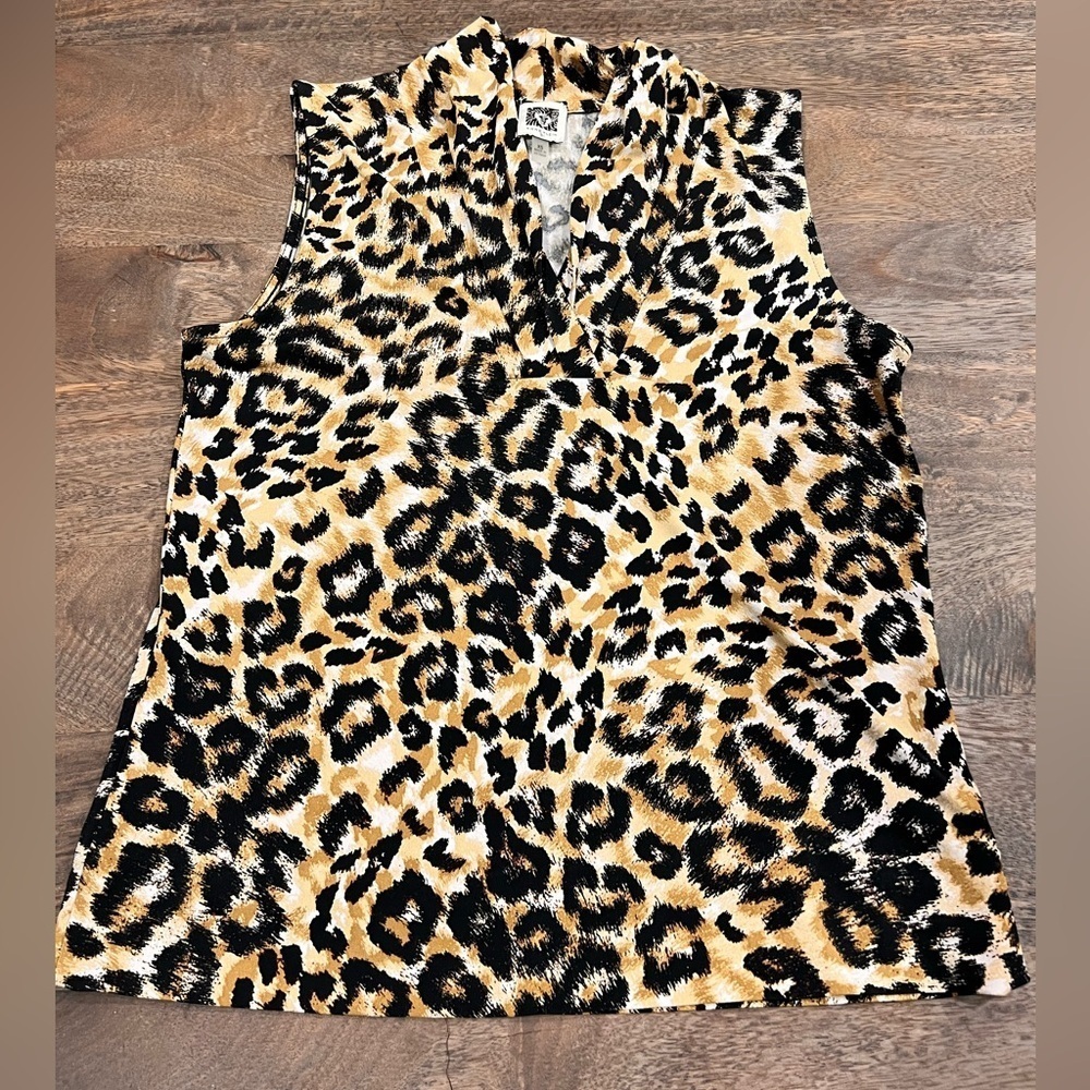 Anne Klein Animal Print Shirt Size XS